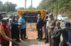 Divider fencing and garden  project on NH-66 at Nantur by  Karnataka Bank inaugurated